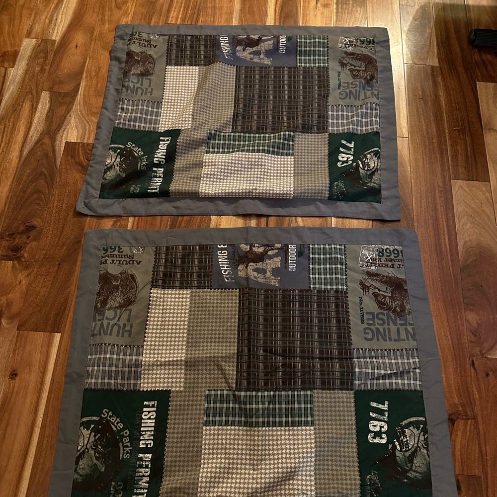 Patchwork outdoors standard pillow case set